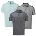 FootJoy Mens Smooth FJ Tonal Print Polo Shirt 